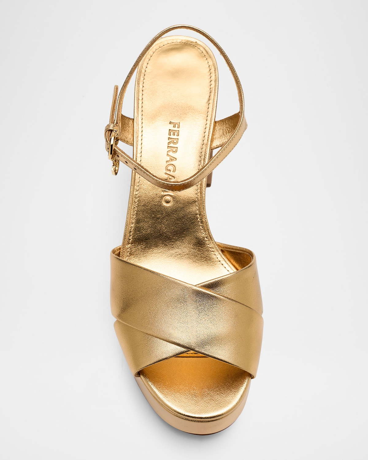 Savia Metallic Leather Platform Sandals - 3