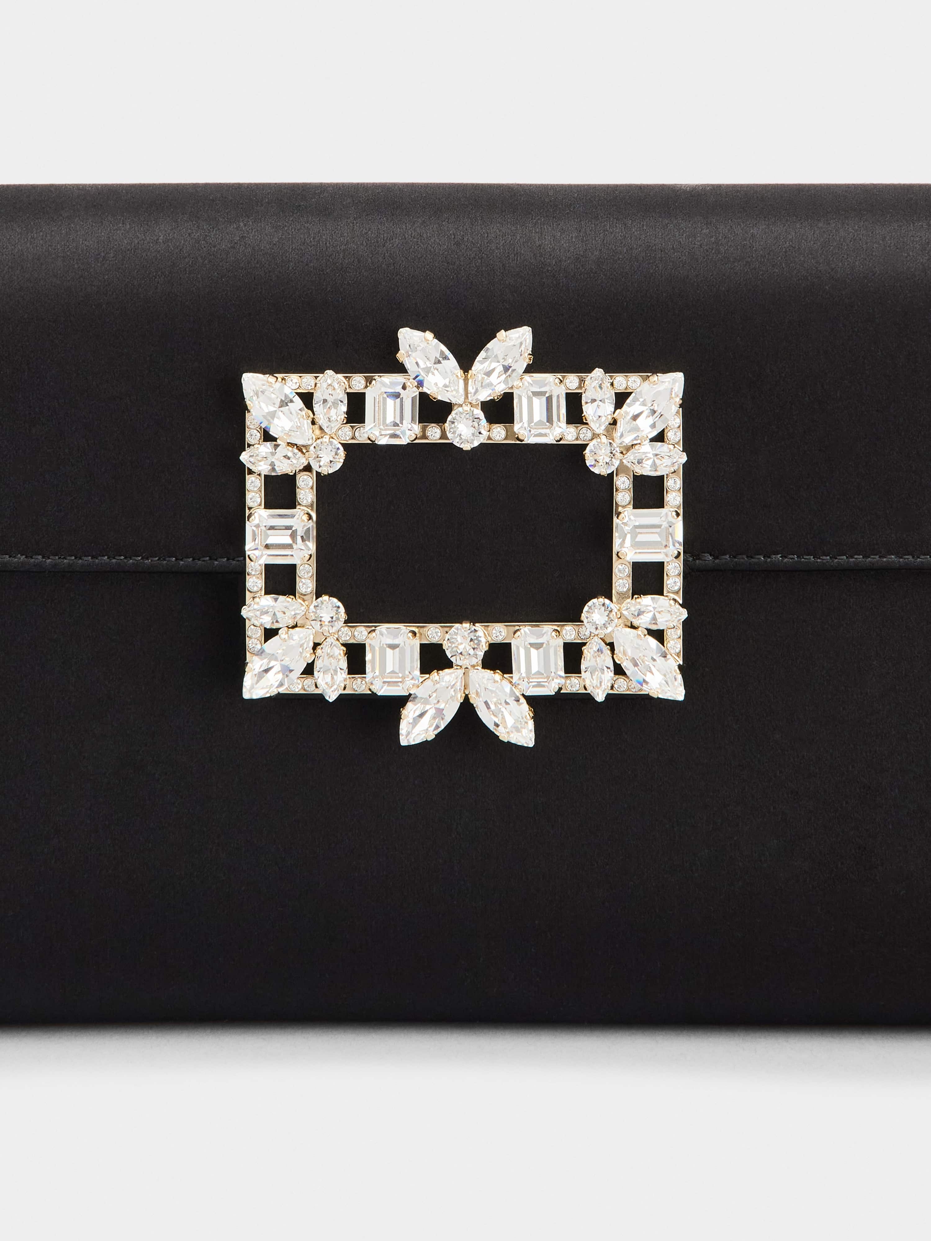 Broche Vivier Buckle Clutch in Satin - 7