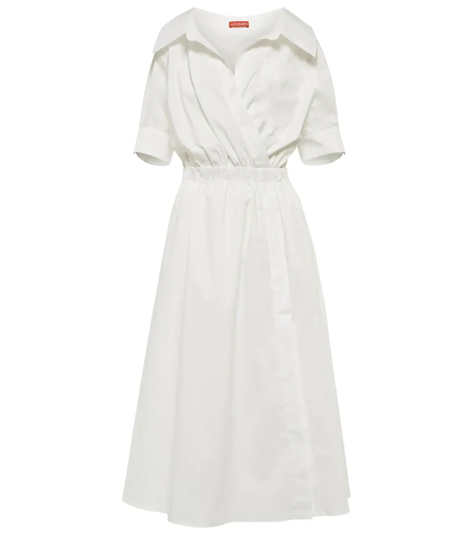 Lydia cotton-blend poplin shirt dress - 1