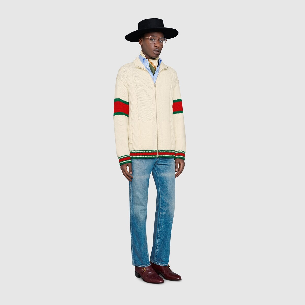 Cable knit bomber jacket - 2
