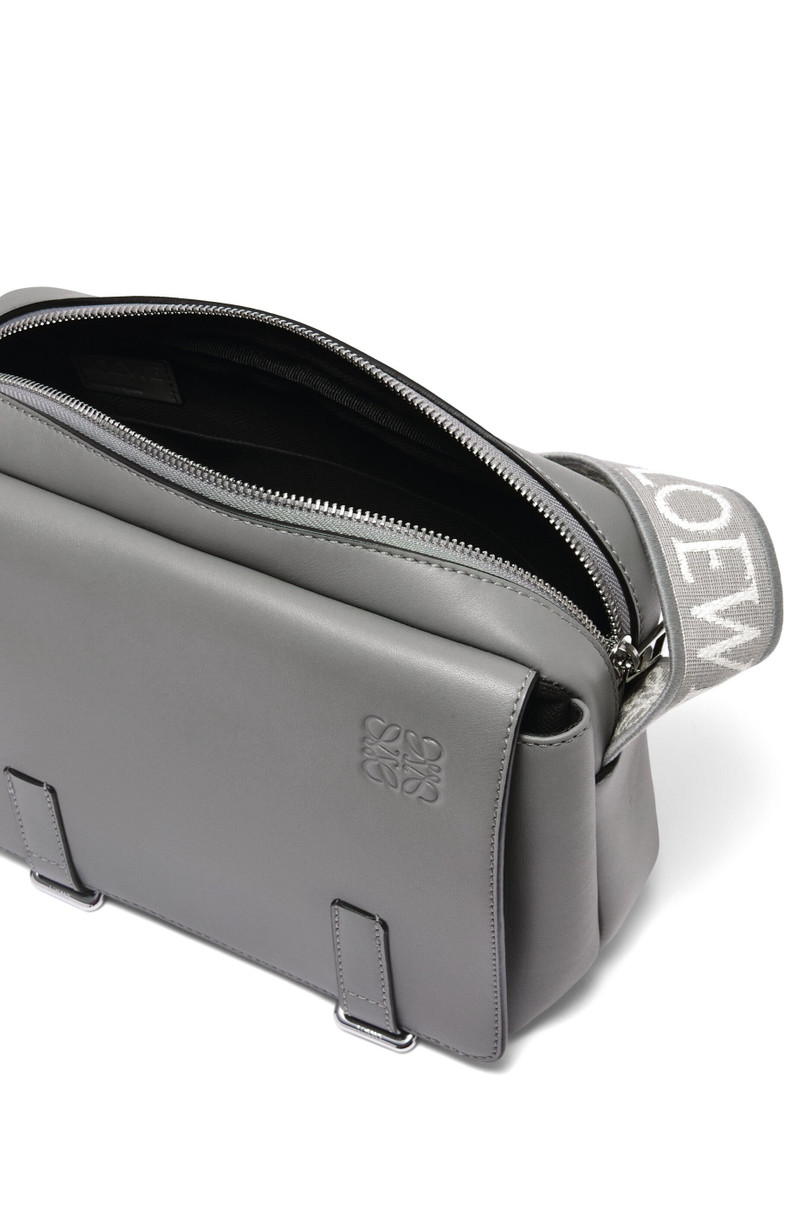 XS Military messenger bag in supple smooth calfskin and jacquard 3