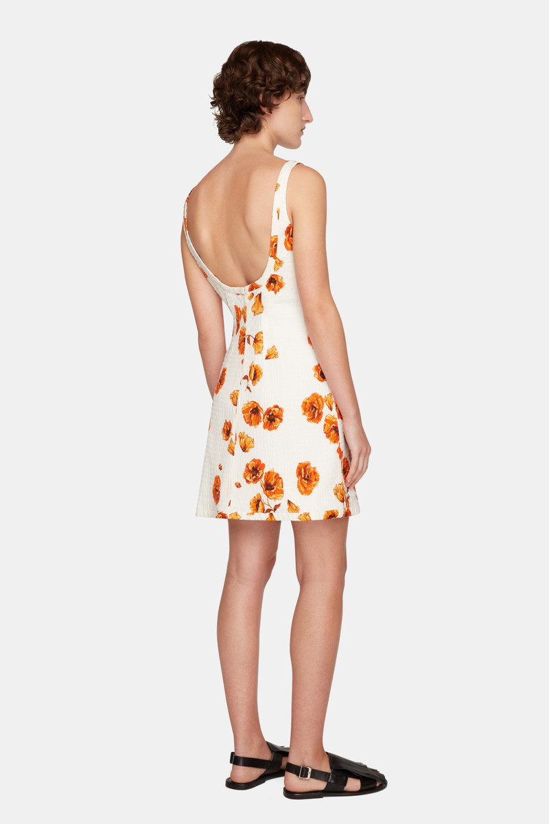Tillie Dress In Orange Poppies Bibione Cotton 4