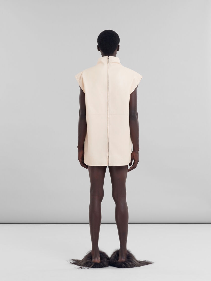 PEACH NAPPA LEATHER DRESS - 3