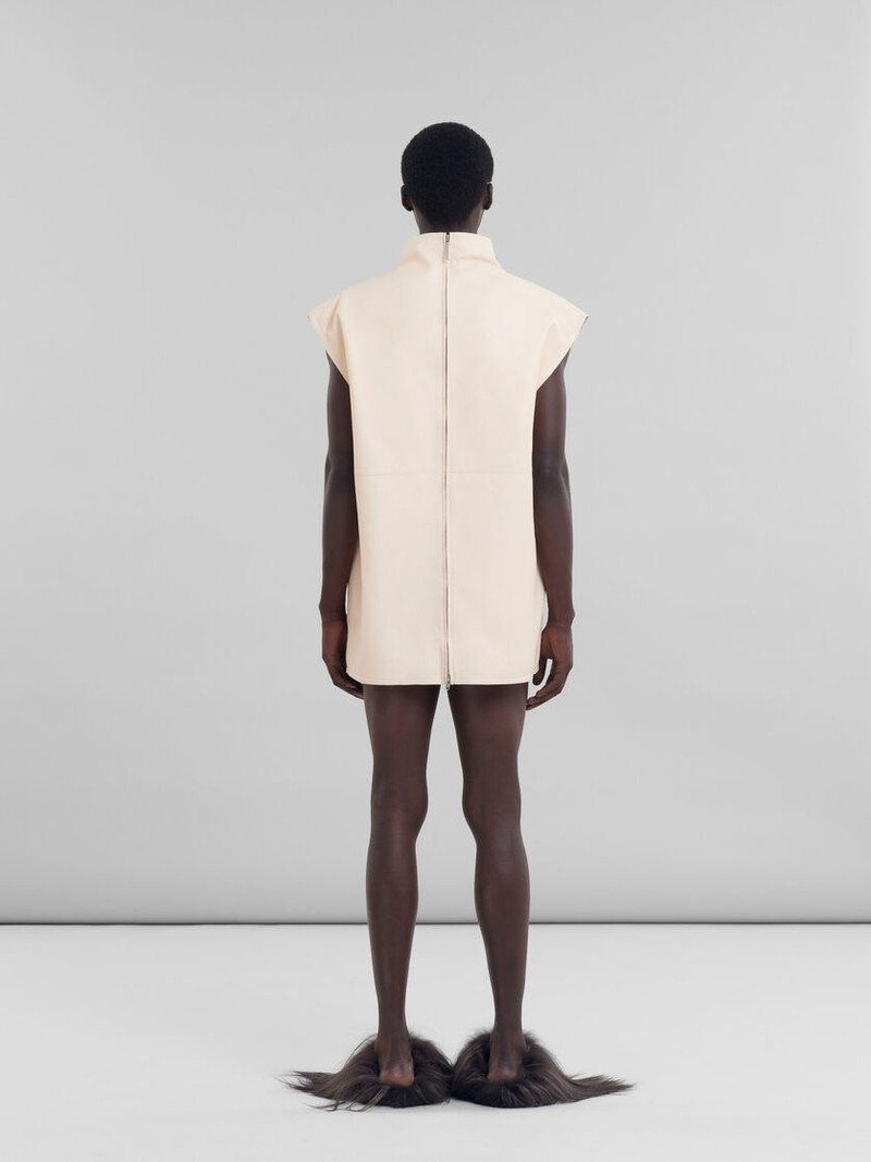 PEACH NAPPA LEATHER DRESS 3