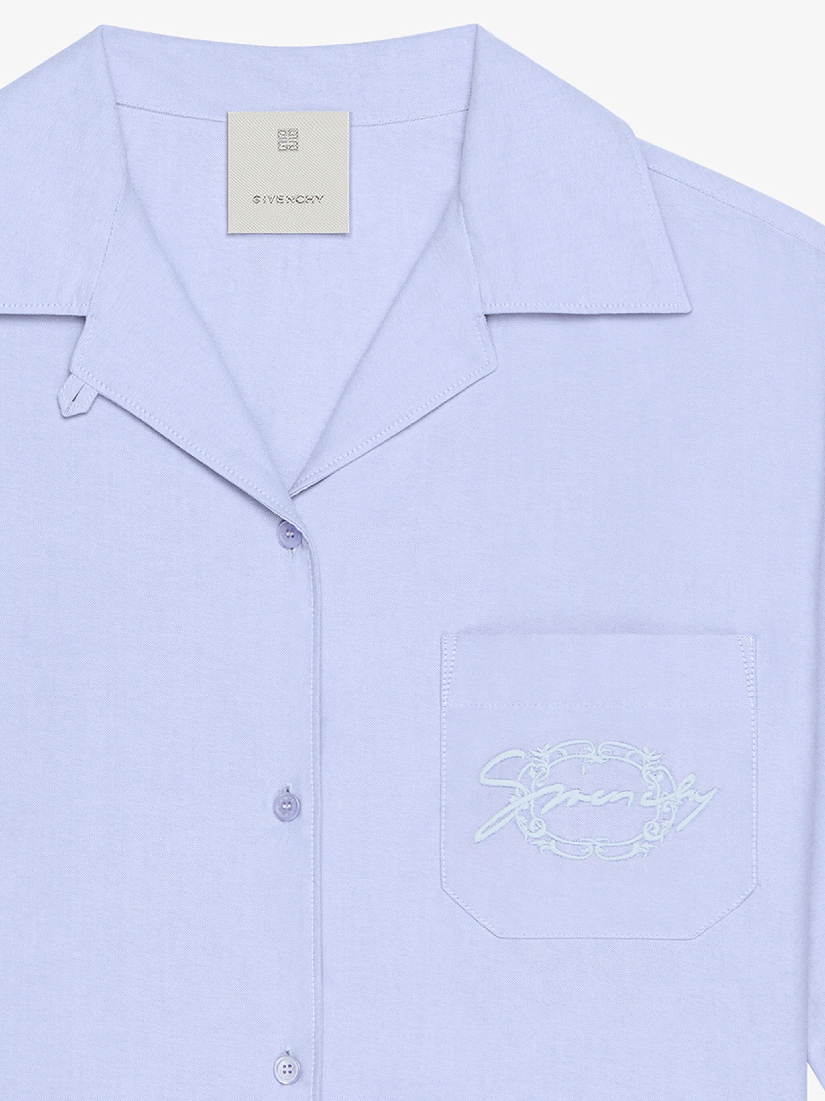 CROPPED SHIRT IN COTTON WITH GIVENCHY MEDALLION - 4