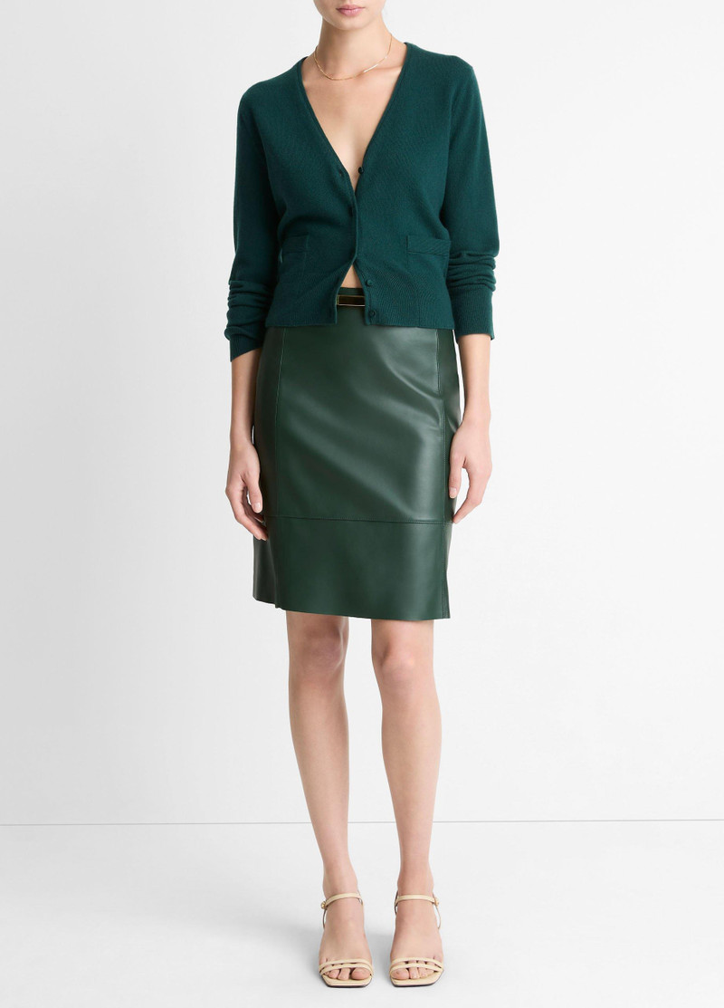 Leather Flared Knee Skirt 1