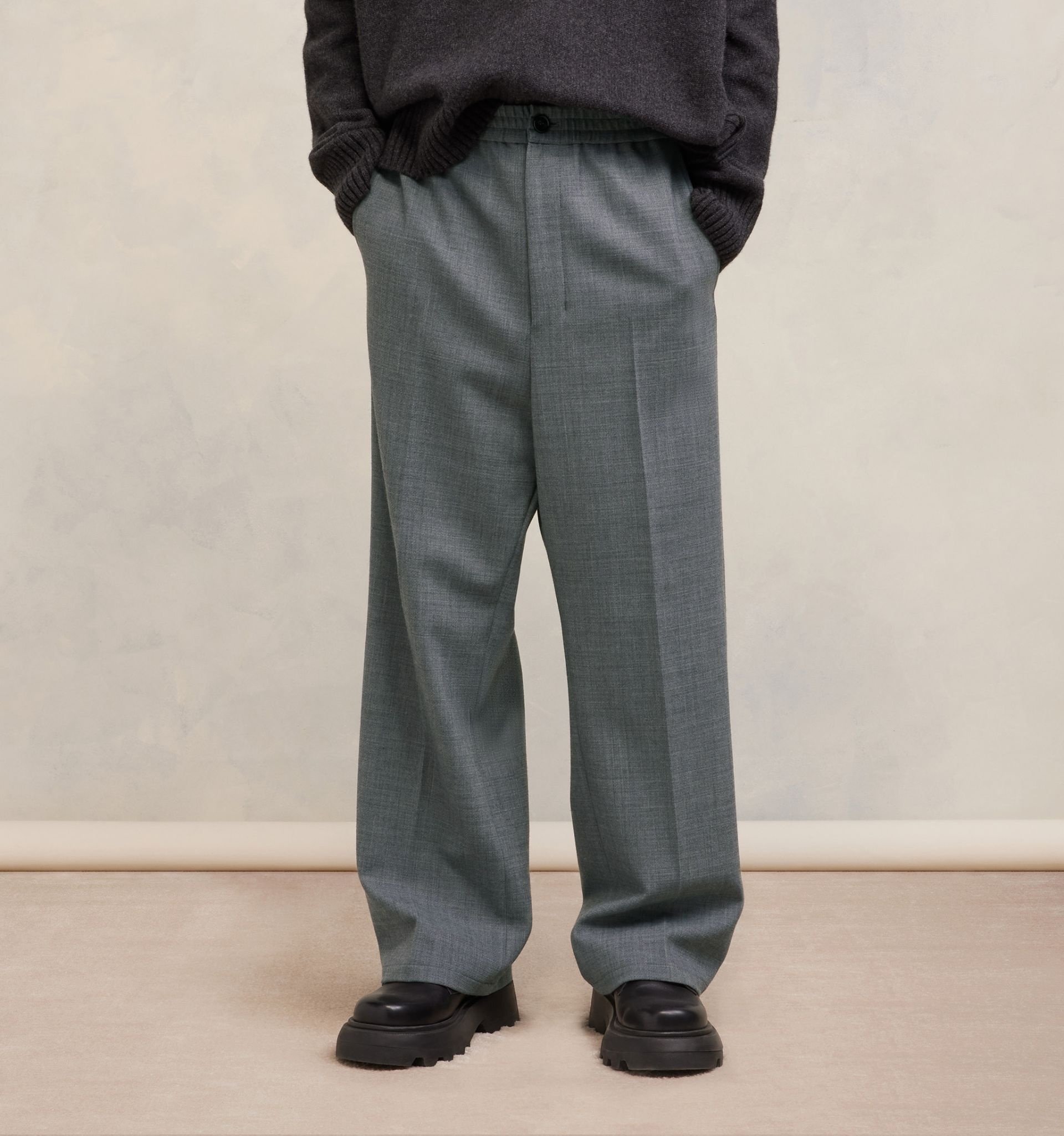 Elasticated Waist Straight Fit Trousers - 6