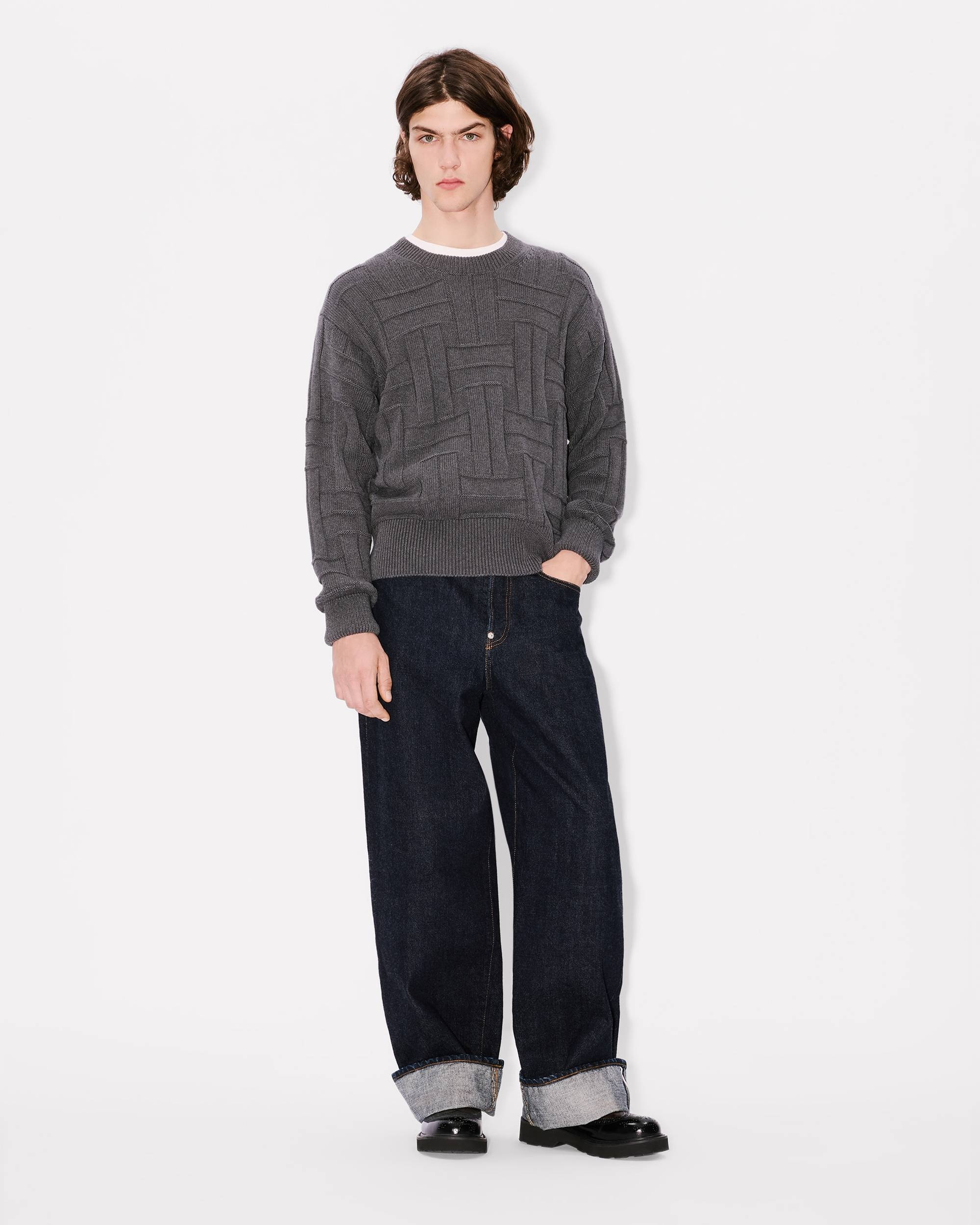 'KENZO Weave' embroidered jumper in cotton - 5