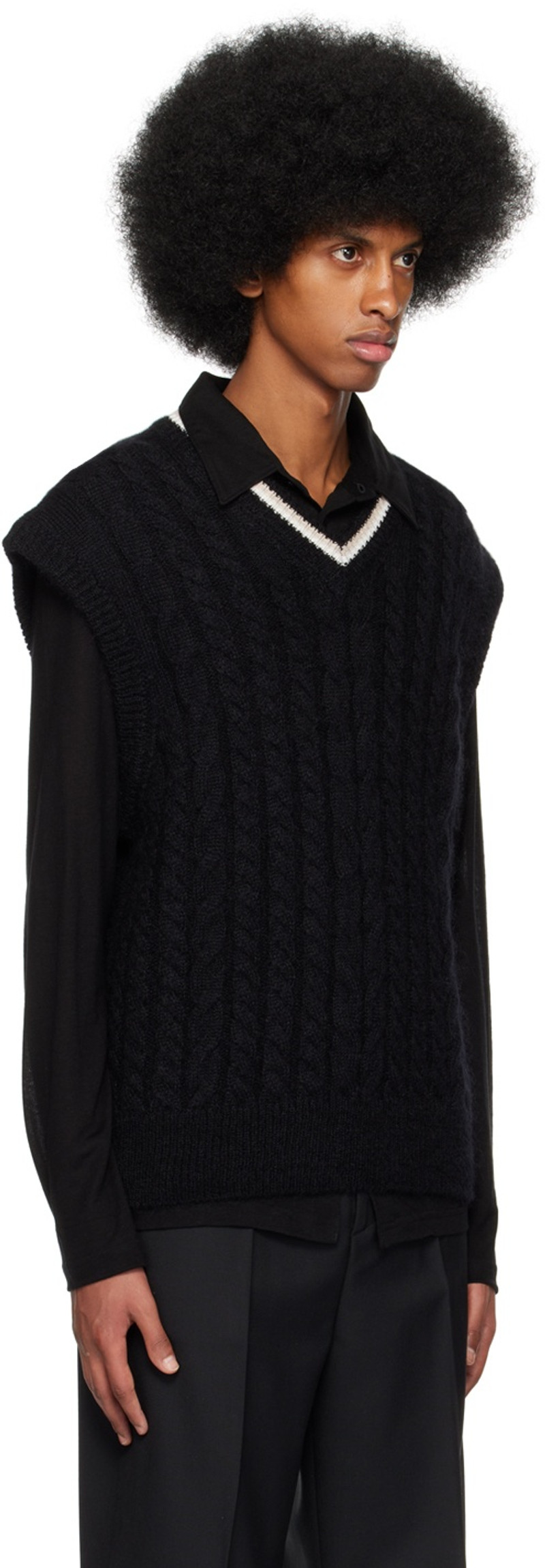 FILIPPA K Black Braided Vest outlook