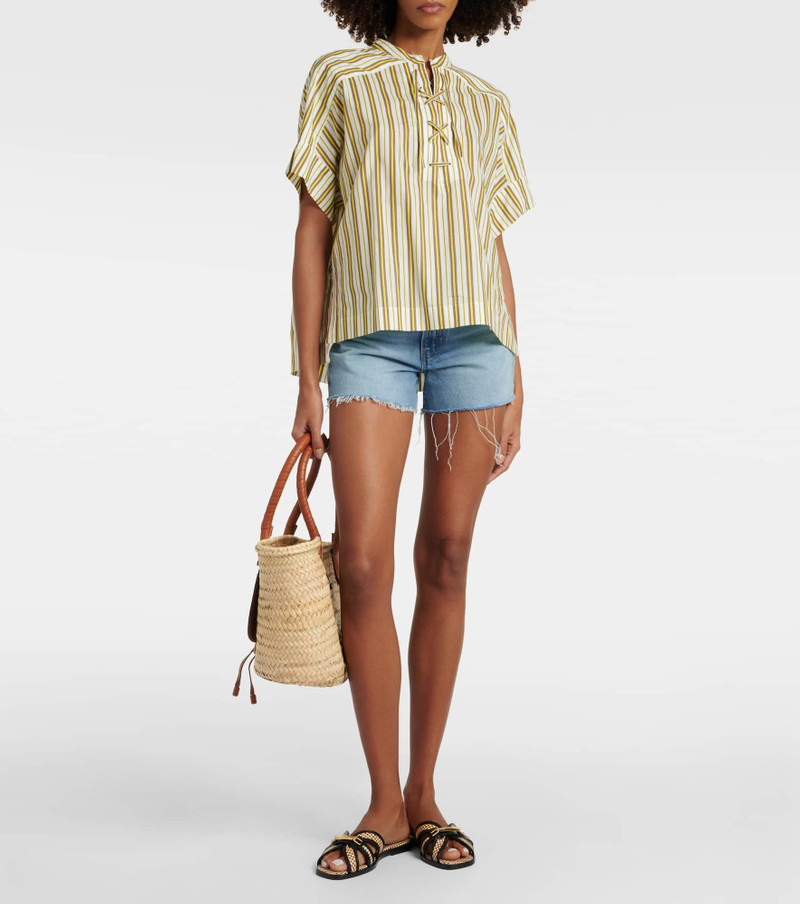 Yves Salomon Striped cotton top outlook