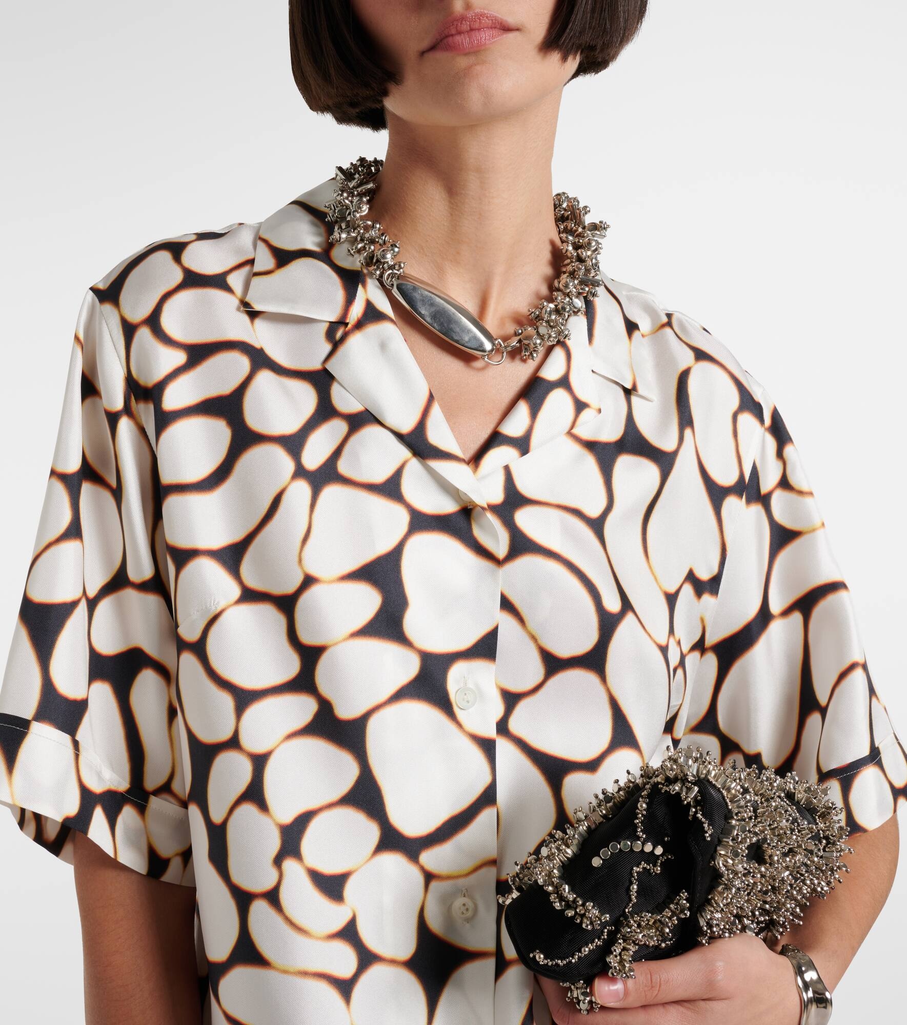 Clive printed silk shirt - 5