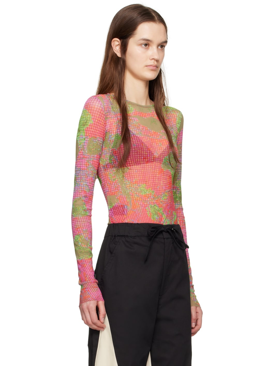 Pink & Green Graphic Long Sleeve T-Shirt - 2