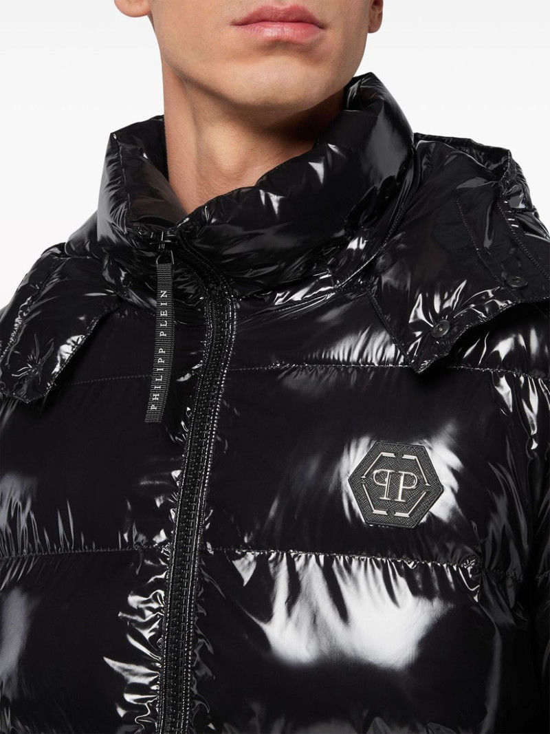 Hexagon logo-plaque padded jacket 5