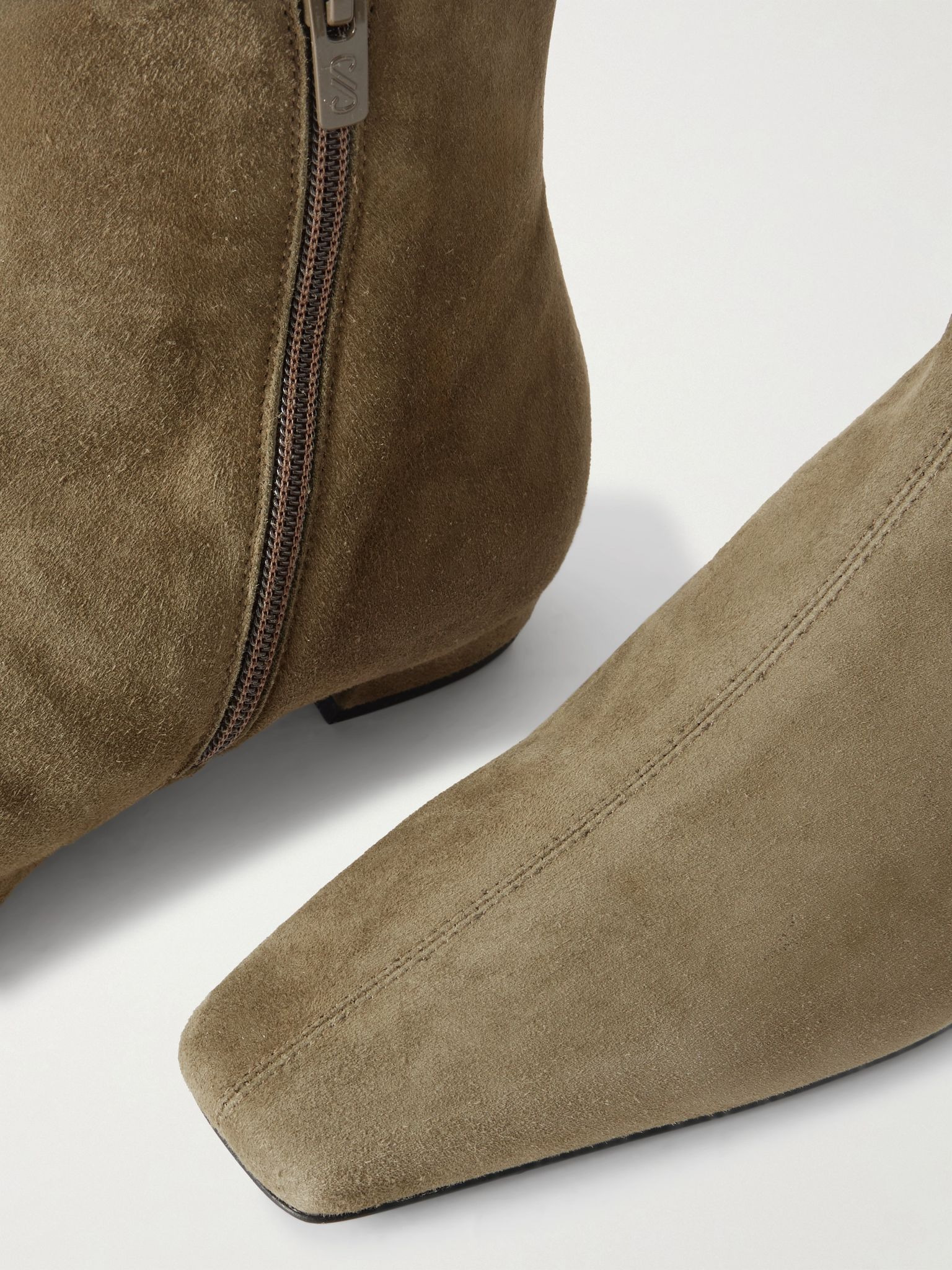 Suede ankle boots Army green - 4