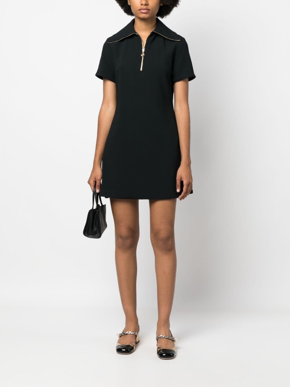 short-sleeve zip-detail dress - 2