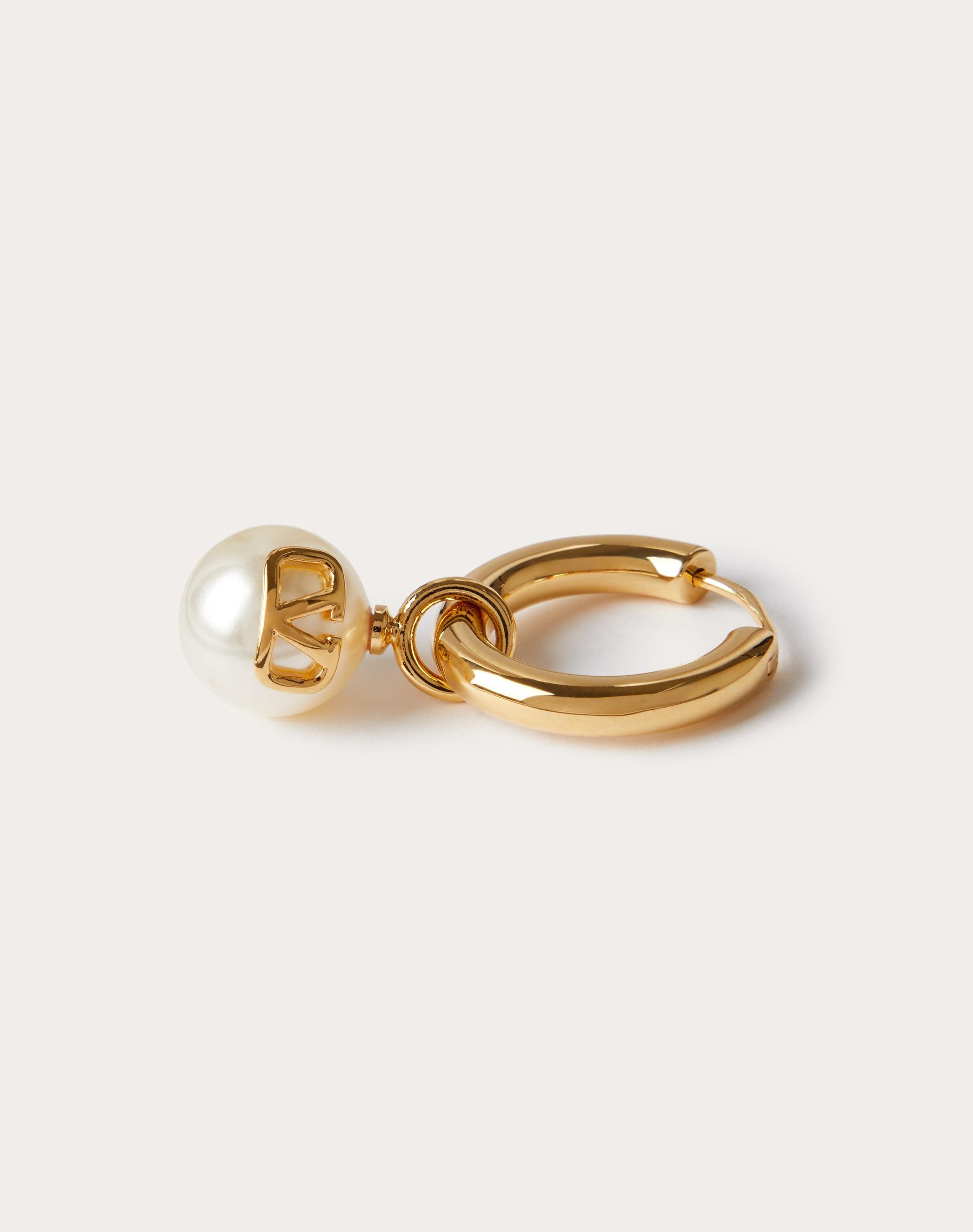 SINGLE VLOGO SIGNATURE METAL EARRING WITH SWAROVSKI® PEARL - 4
