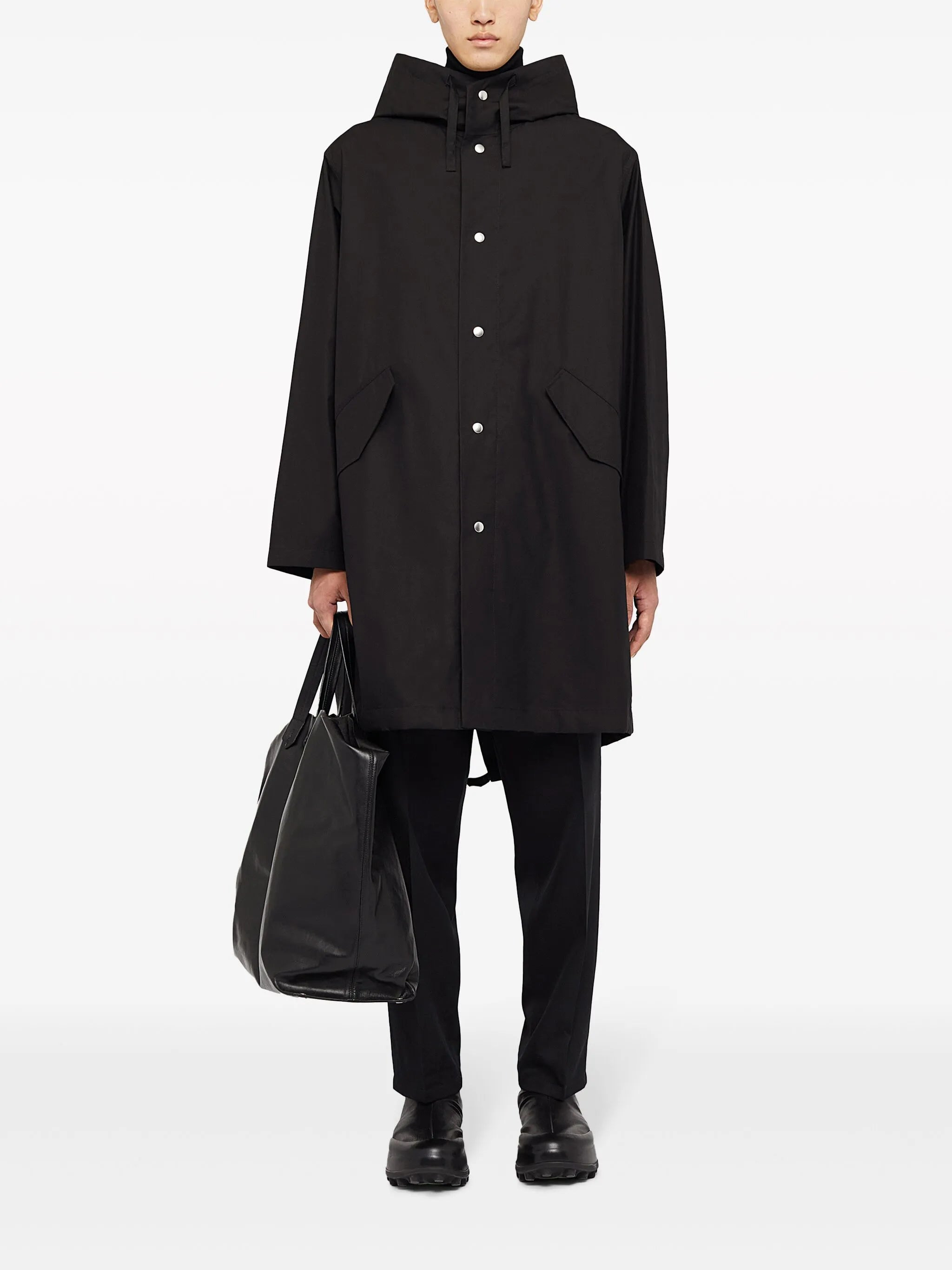 logo-print hooded parka - 2
