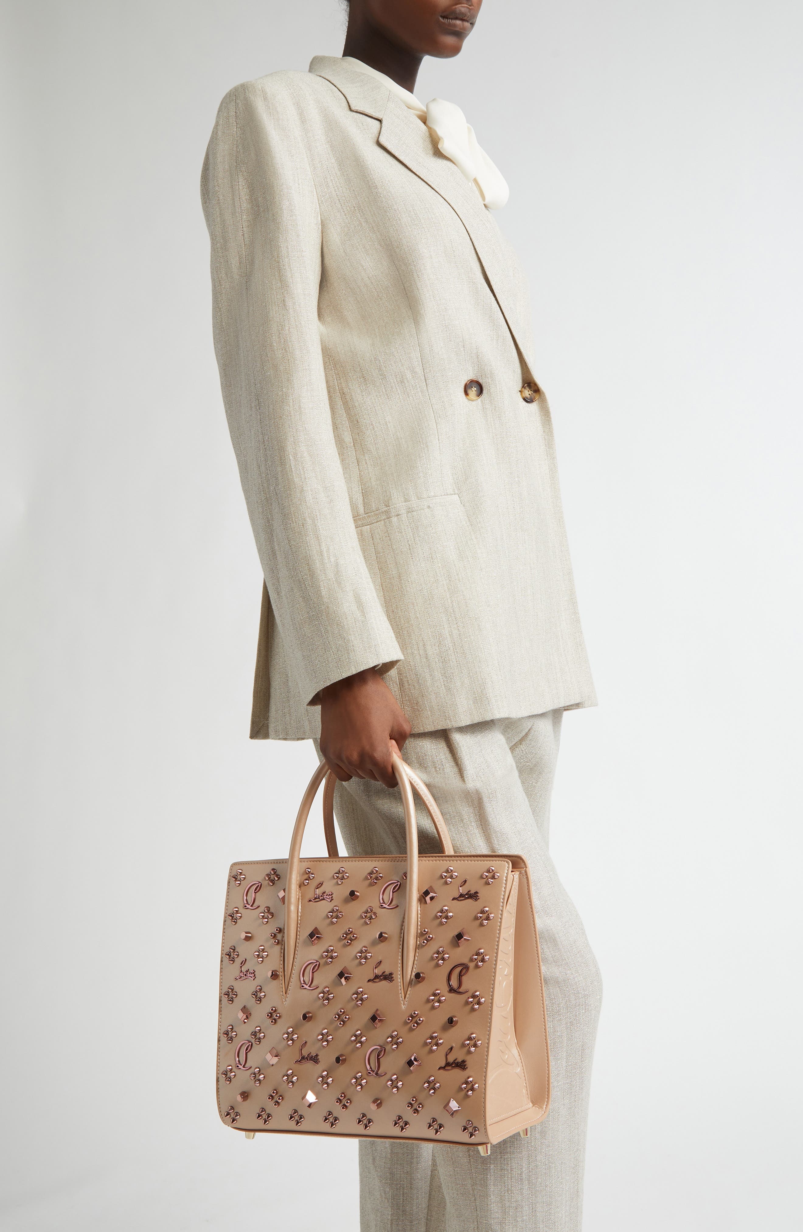 Christian Louboutin Paloma Loubinthesky Leather Top Handle Bag in Leche/Multi at Nordstrom - 3