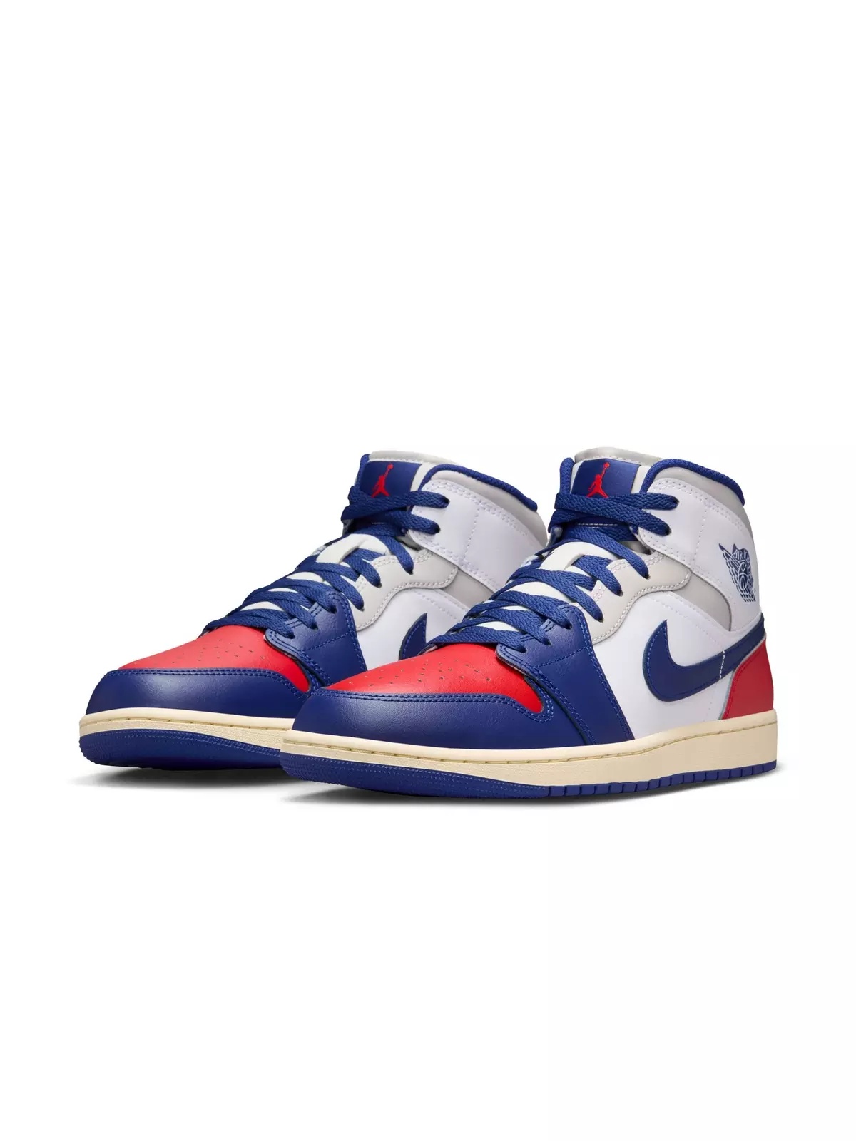 1 Mid "White/Deep Royal Blue/University Red" Men's Shoe - 5