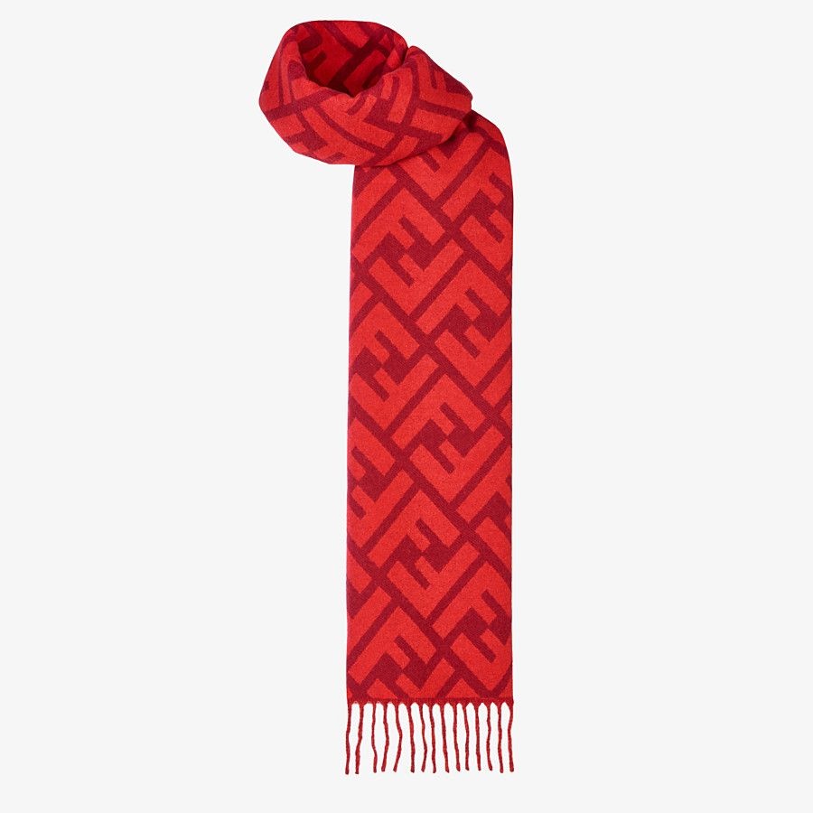 Red cashmere scarf - 2