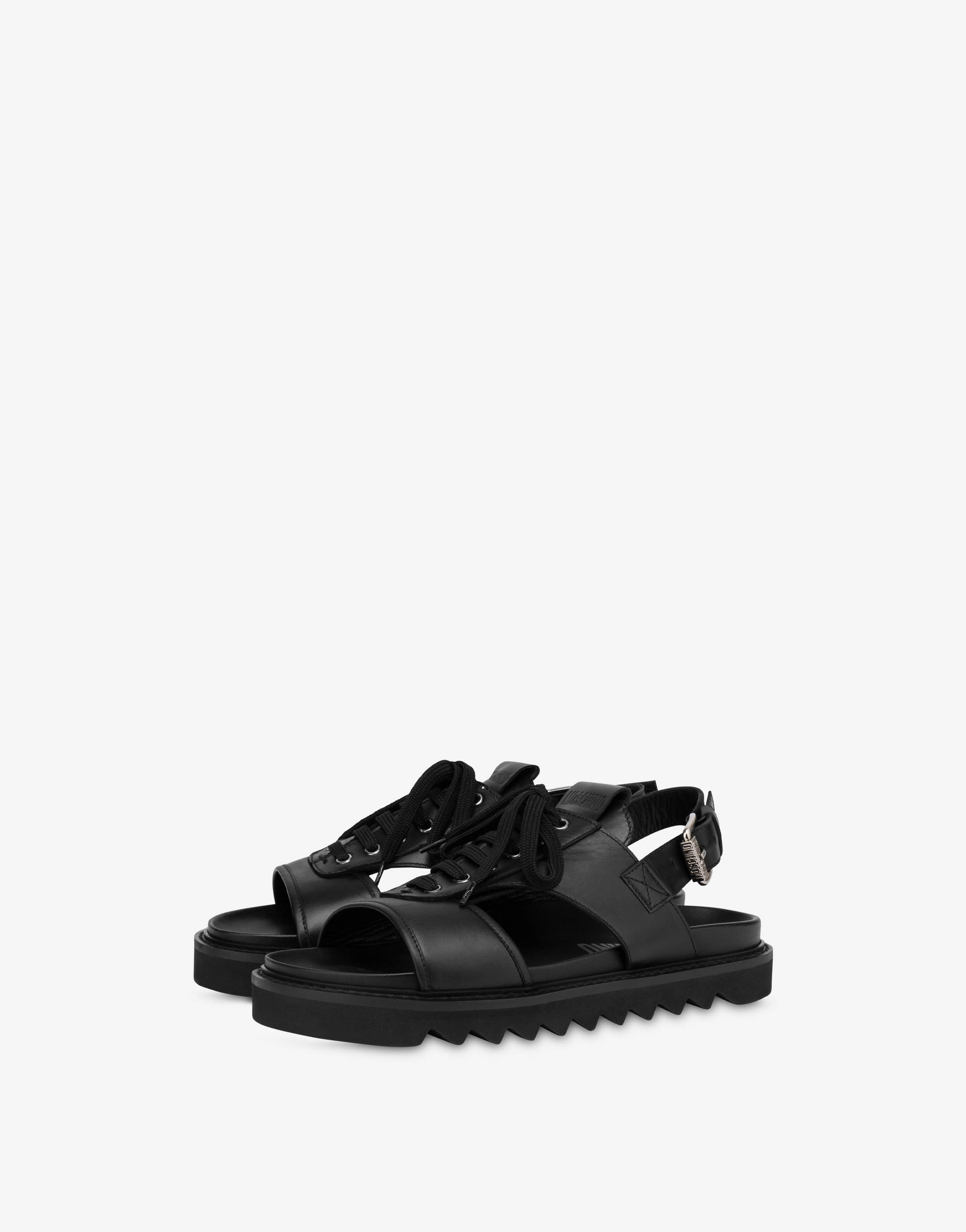 CALFSKIN SANDALS WITH LACES - 1