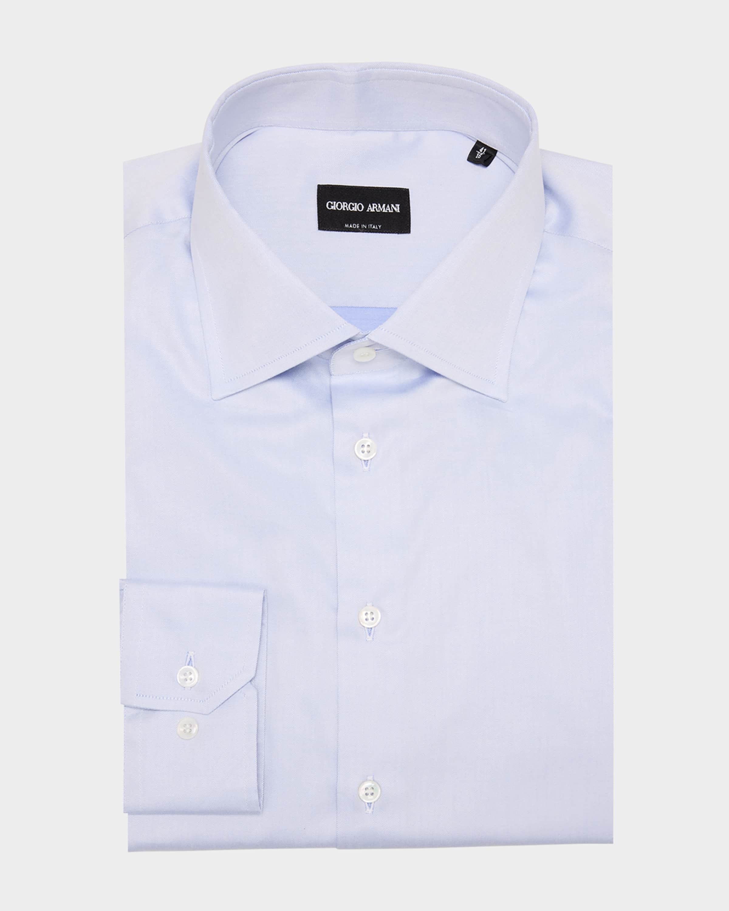 Men's Solid Cotton Dress Shirt - 1