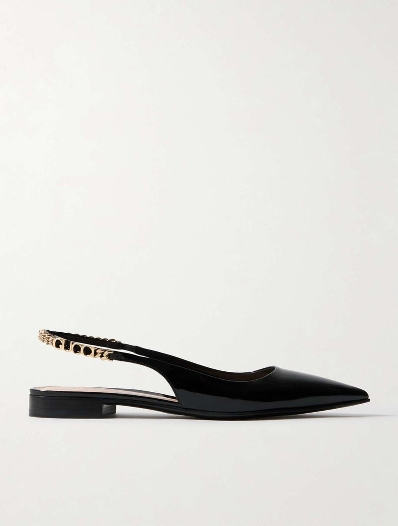 Signoria embellished patent-leather ballet flats - 1