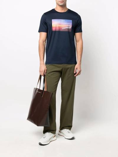 Canali photographic crew-neck T-shirt outlook