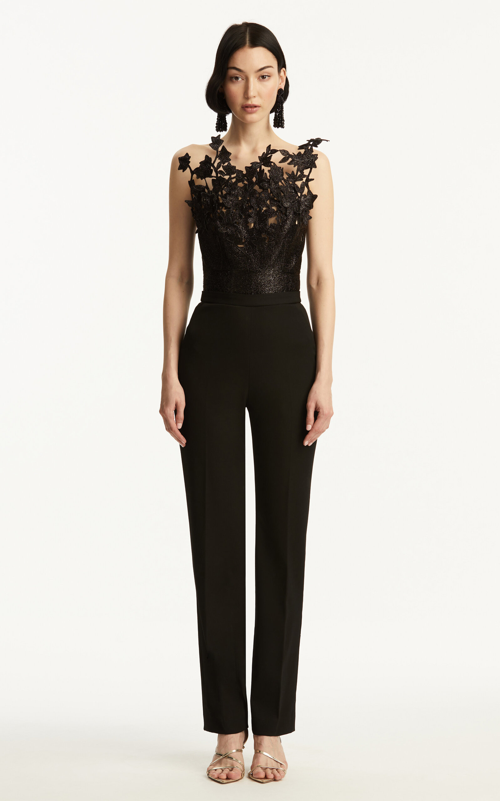 Embroidered Silk Jumpsuit black - 3