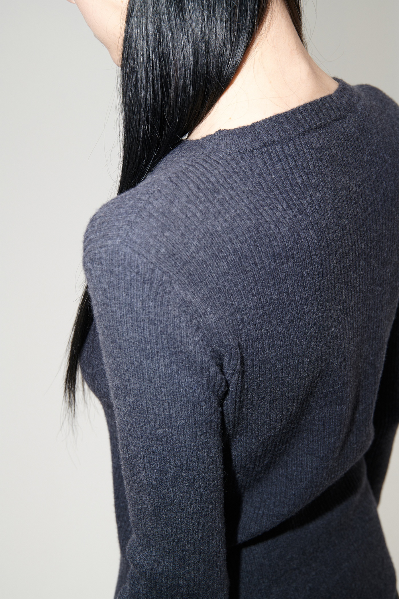 Compact Roundneck Anthracite Melange Wool - 5