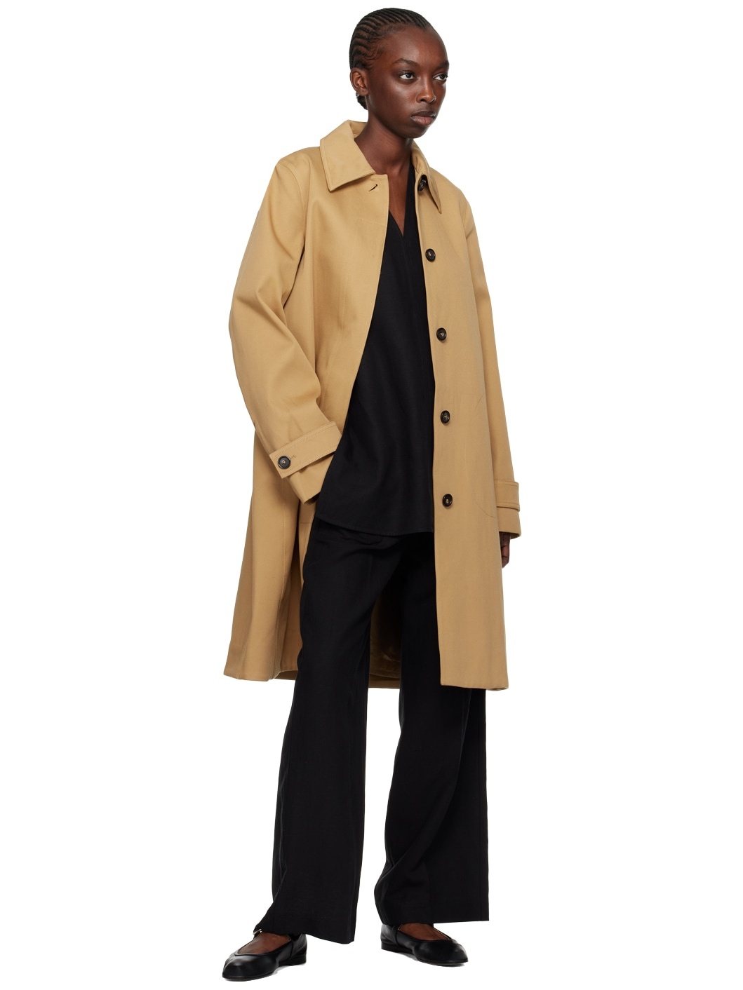 Totême A-line car coat caramel | REVERSIBLE