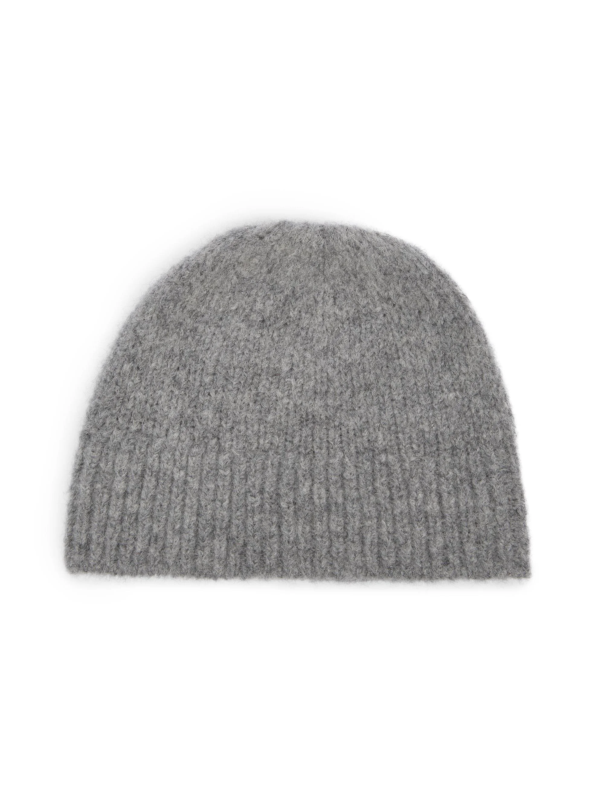 Men's Moss Alpaca-Wool Beanie - Mid Grey - 1