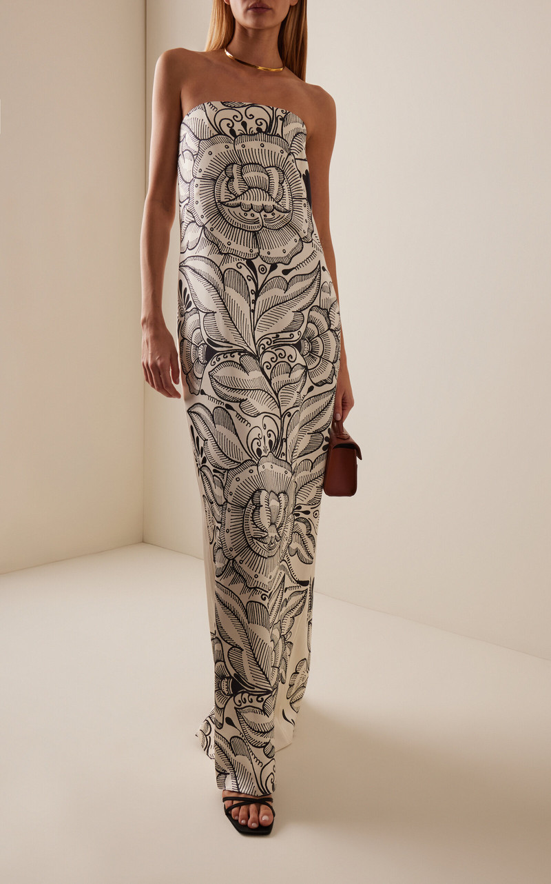 HEIRLOME x Rivera Exclusive Strapless Silk Maxi Dress multi outlook