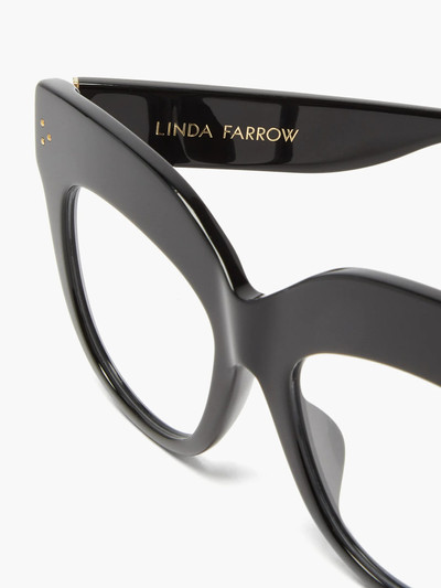 LINDA FARROW Keaton exaggerated-brow acetate glasses outlook