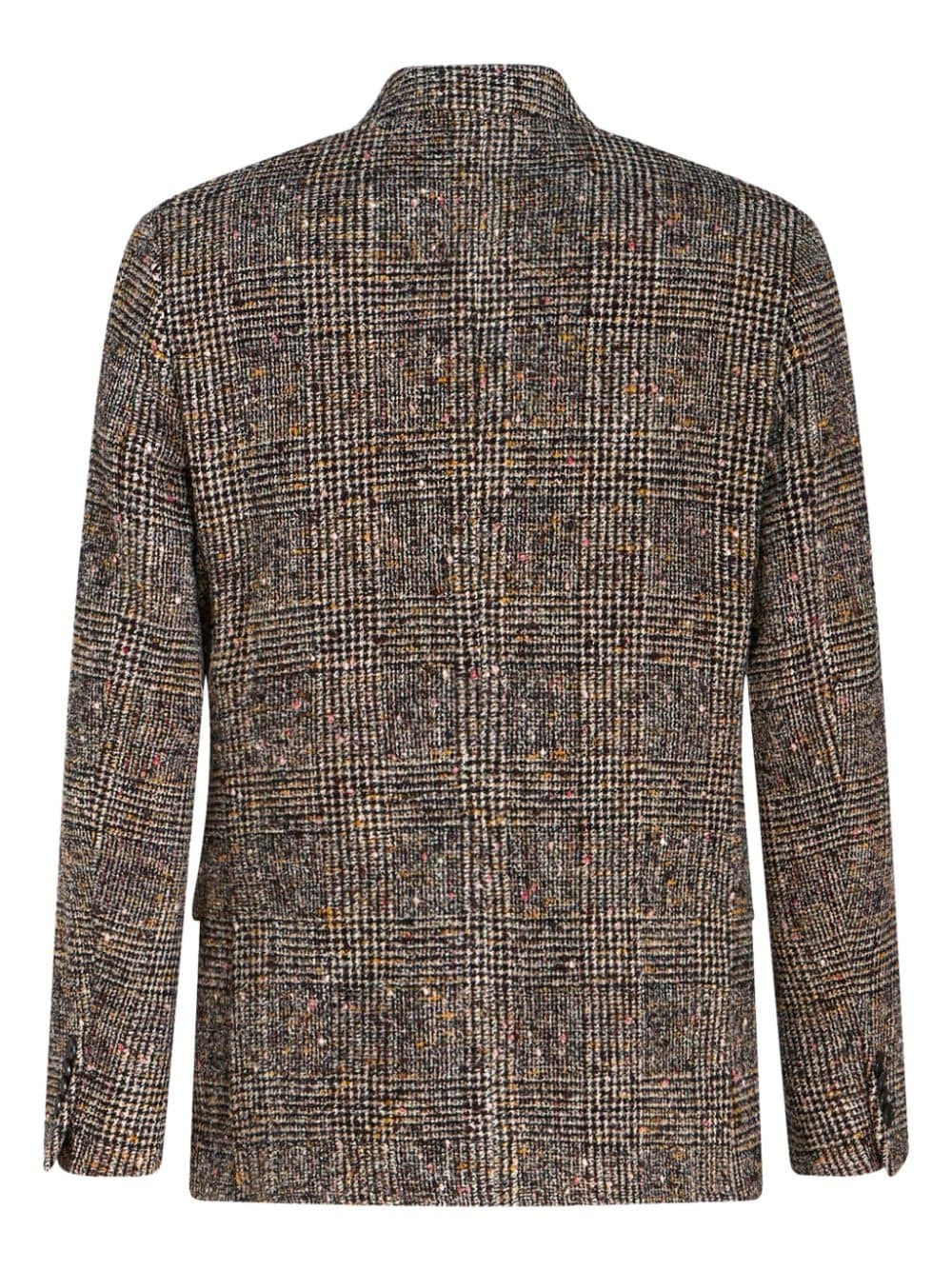 notched-lapels check-pattern blazer - 5