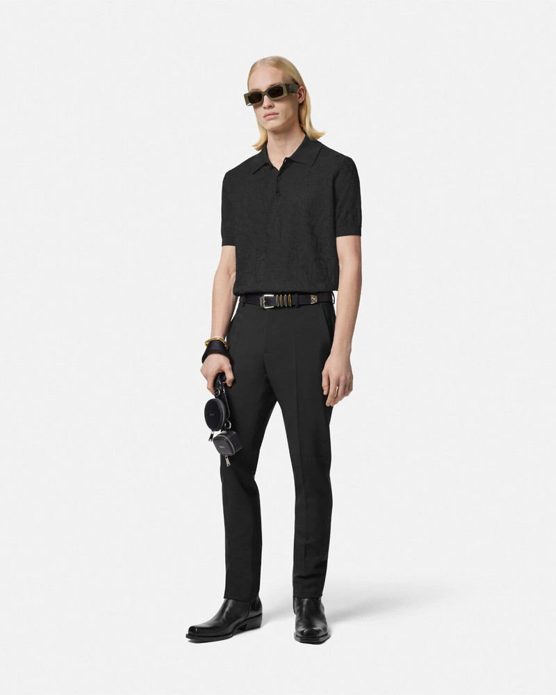 VERSACE Barocco Knit Polo Shirt outlook