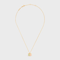 CELINE Triomphe Cube Necklace in Brass with Gold Finish and