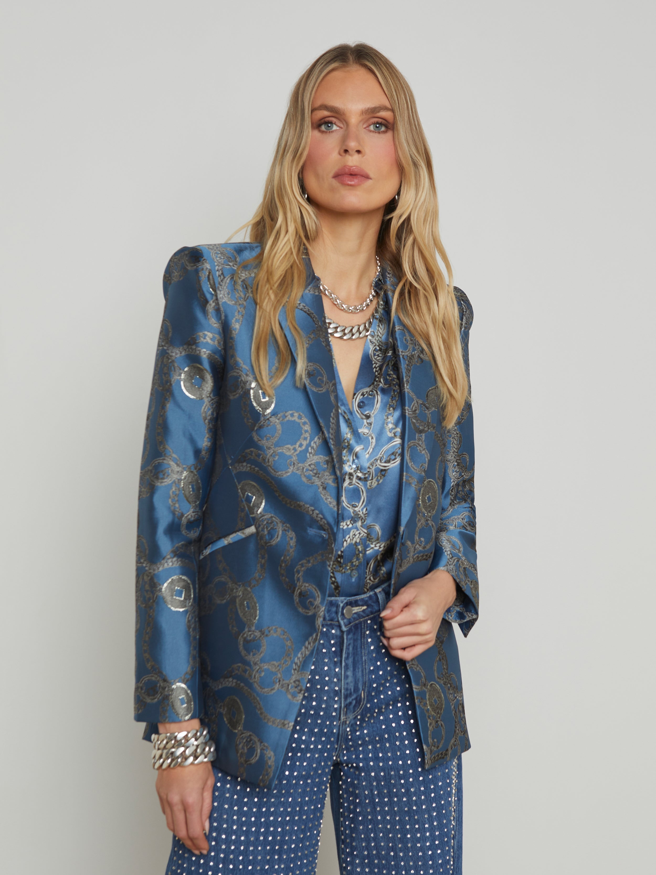 Sheila Longline Jacquard Blazer - 2