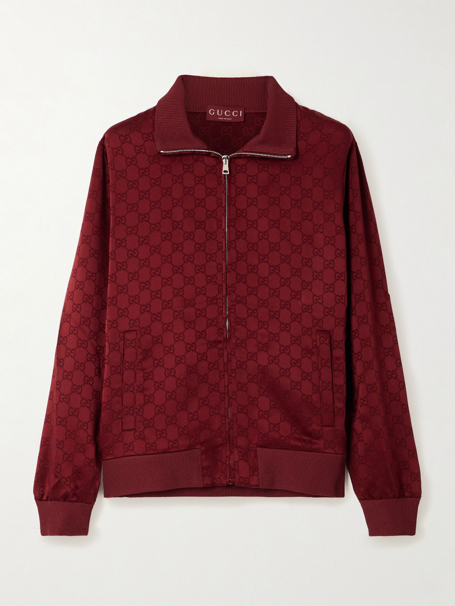 Satin-jacquard track jacket Burgundy - 1