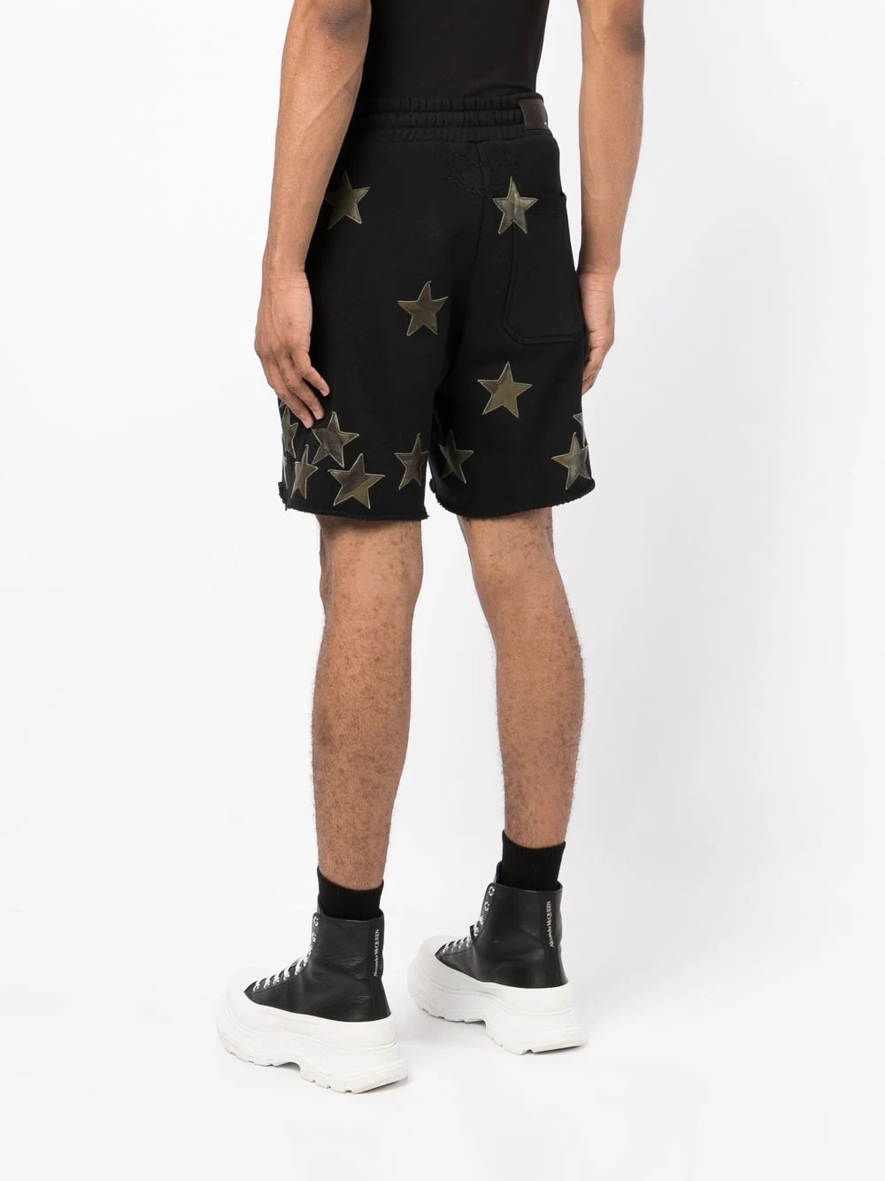 star-patch drawstring shorts - 4