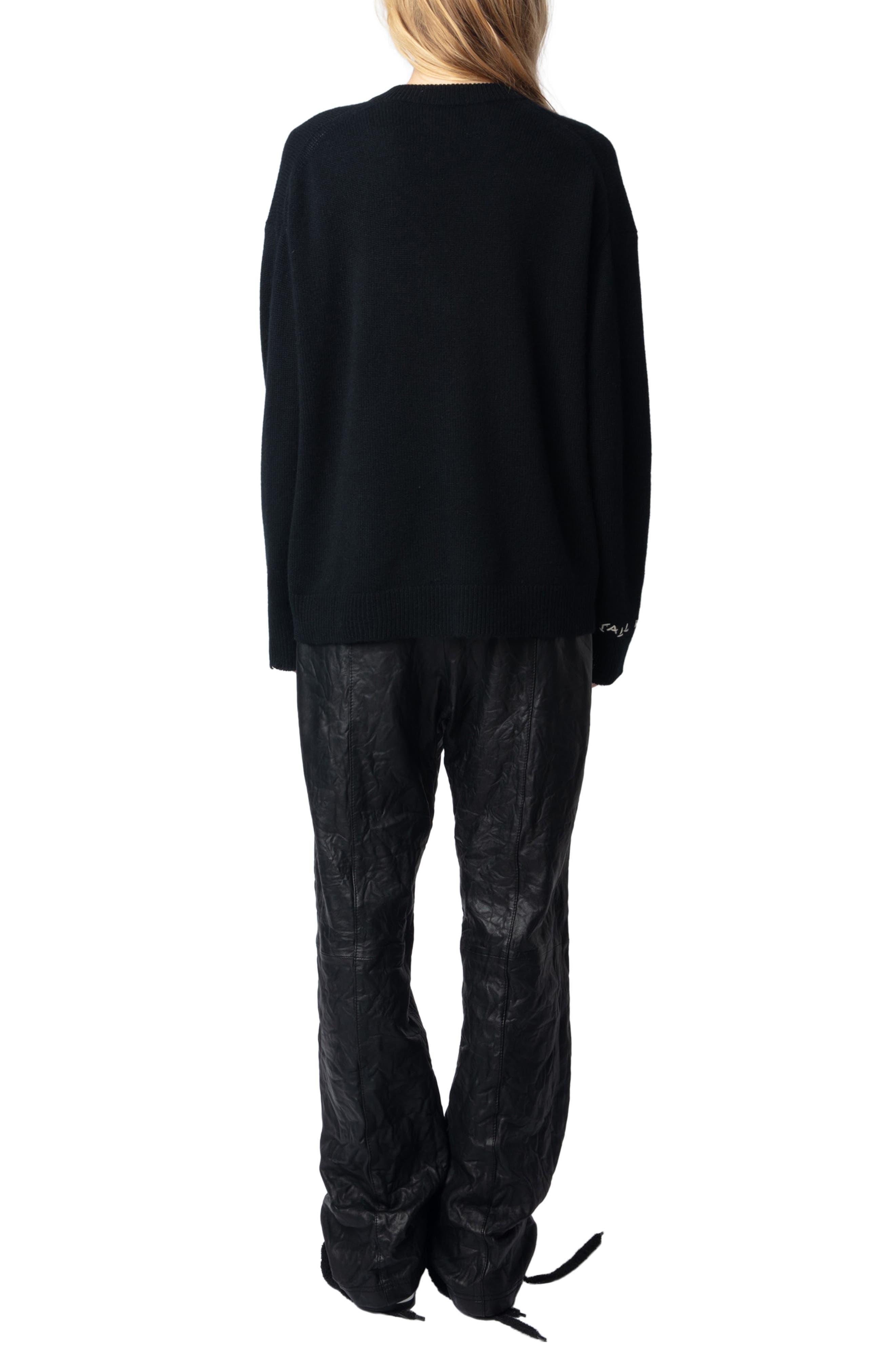 Zadig & Voltaire Miky R&R Cashmere Sweater in Black at Nordstrom - 7