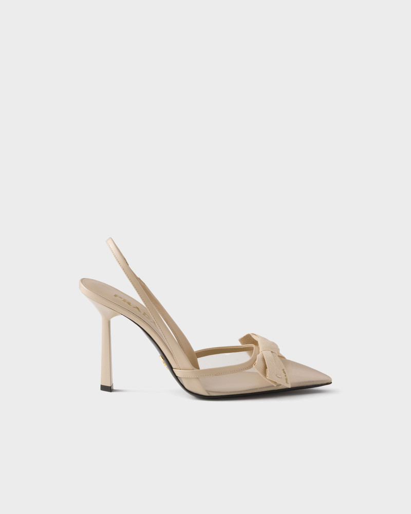 Prada Mesh fabric slingback pumps outlook
