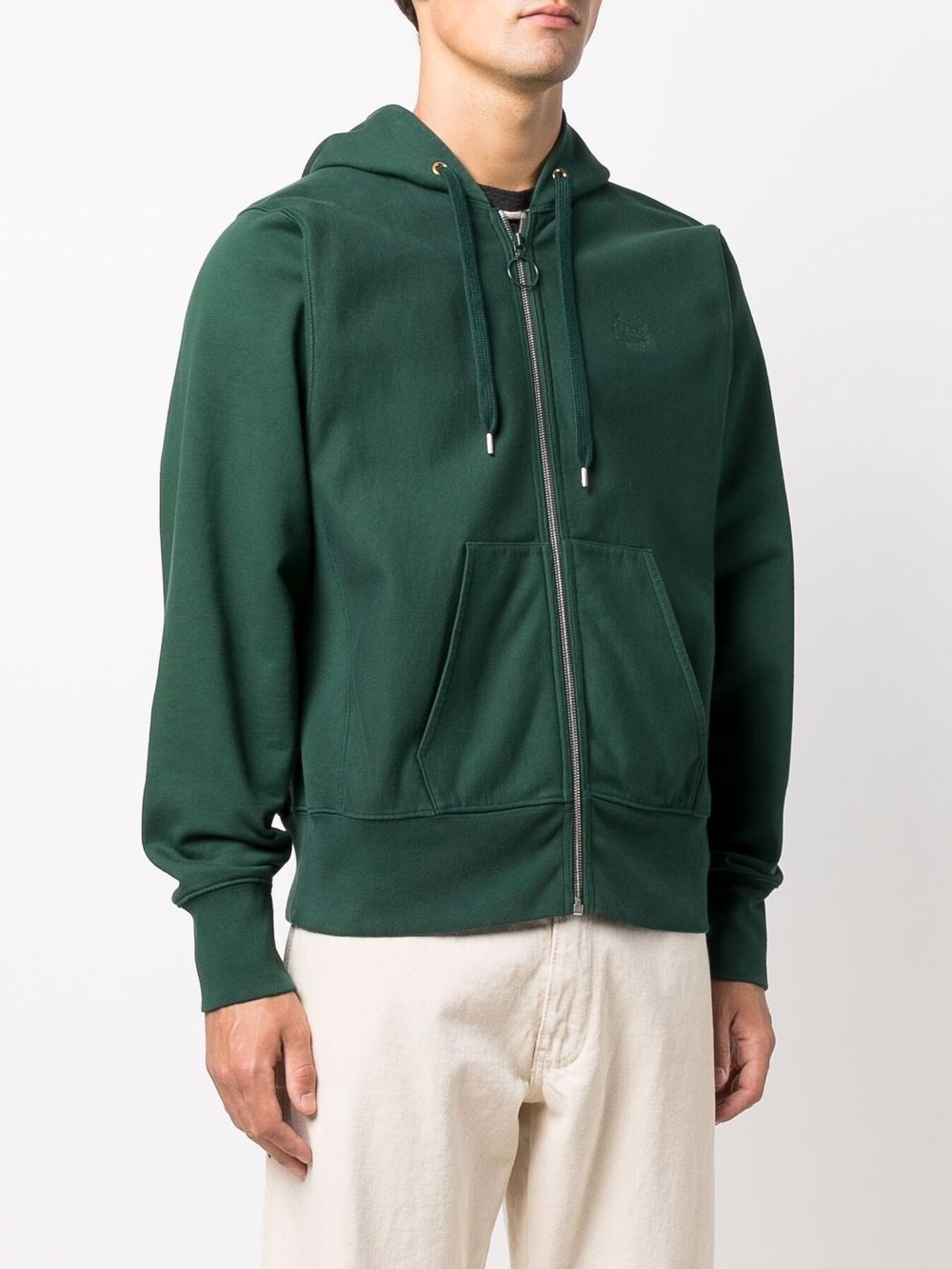 zip-up cotton hoodie - 3