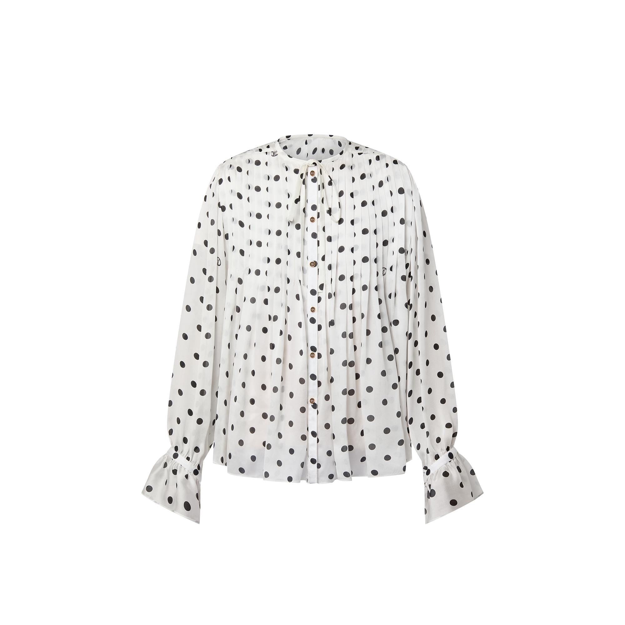 Sheer Mousseline Polka Dot Blouse - 1