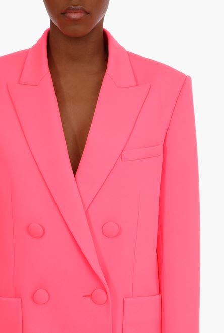 Neon pink boyfriend jacket with double-breasted closure - 6