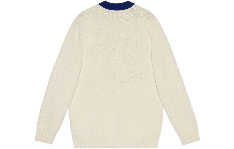 GUCCI Gucci Lunar New Year Wool Cardigan 'Ivory Blue' 724933-XKCW6-9254 outlook