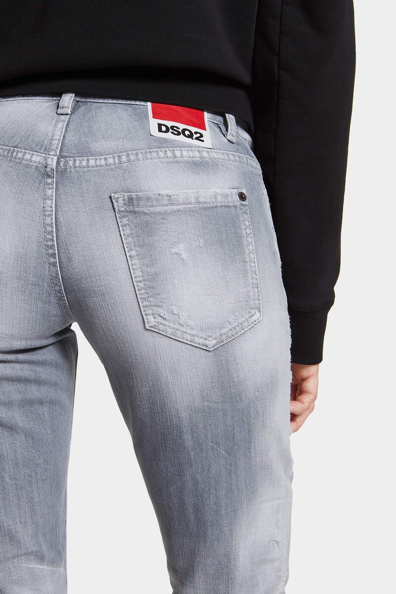 BRUSHED GREY WASH MEDIUM WAIST JENNIFER JEANS - 5