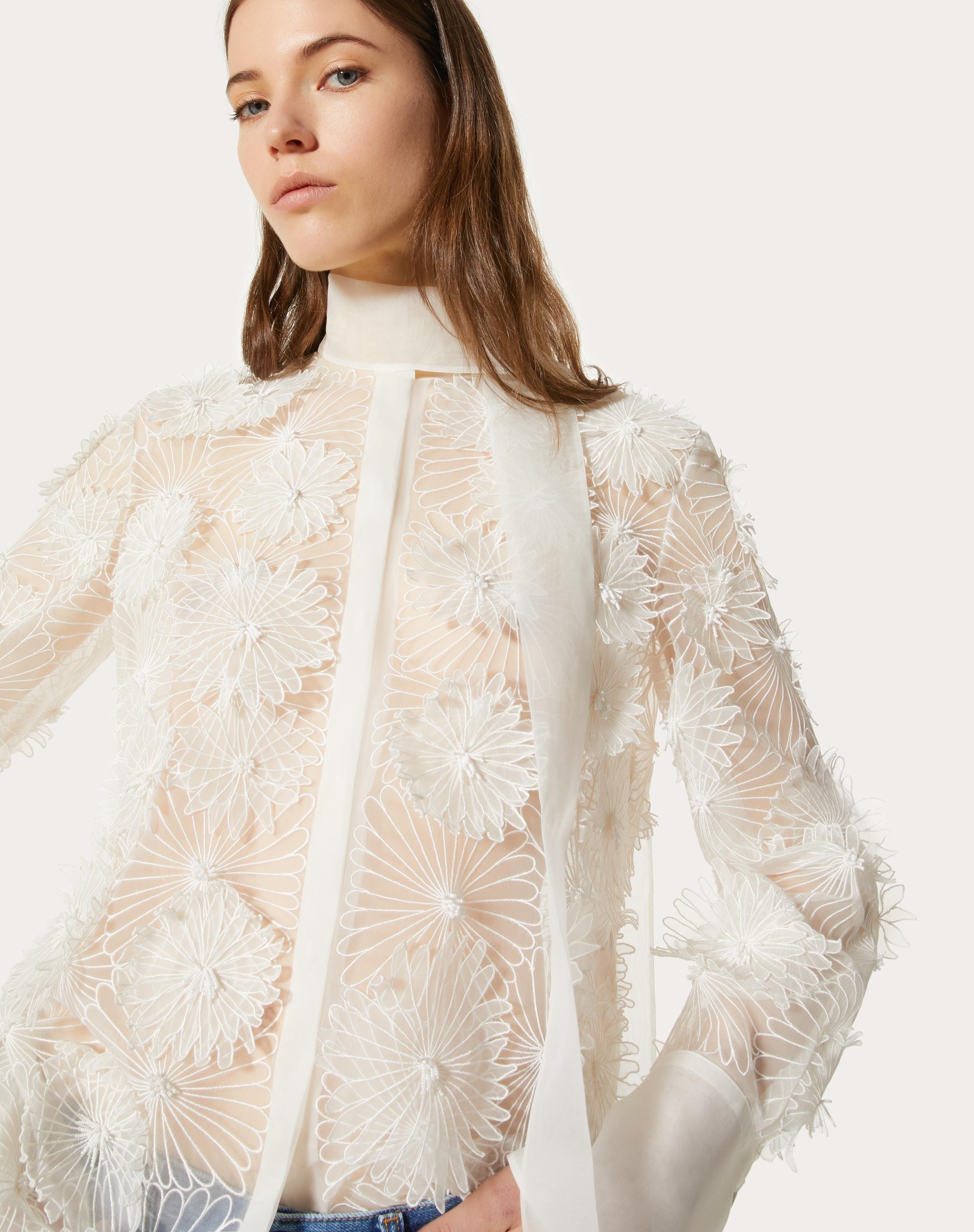 EMBROIDERED ORGANZA SHIRT - 5