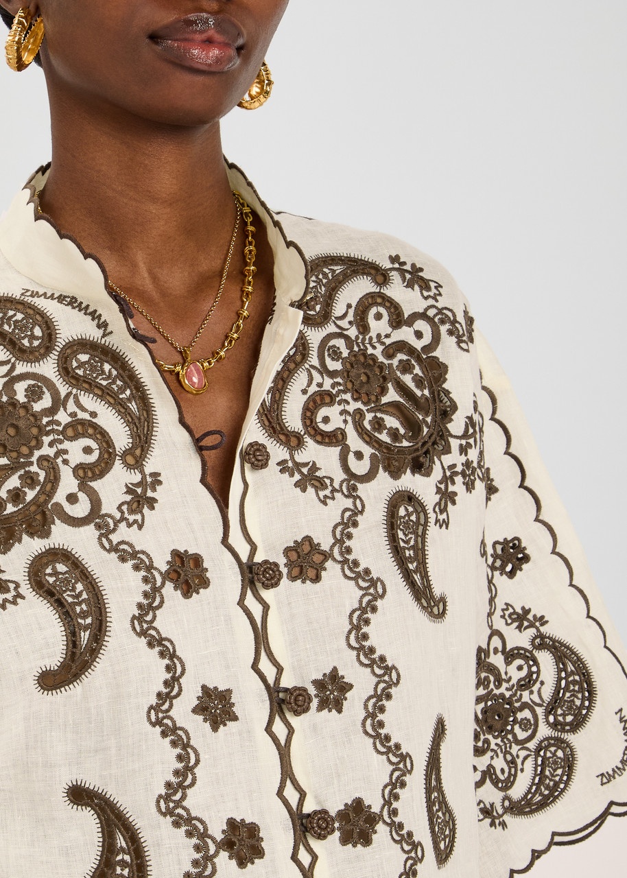Zimmermann Ascension Embroidered Linen Shirt - 5