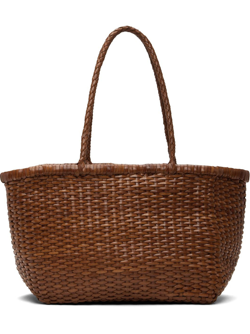Tan Basket Weave Small Tote 1